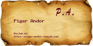 Piger Andor névjegykártya